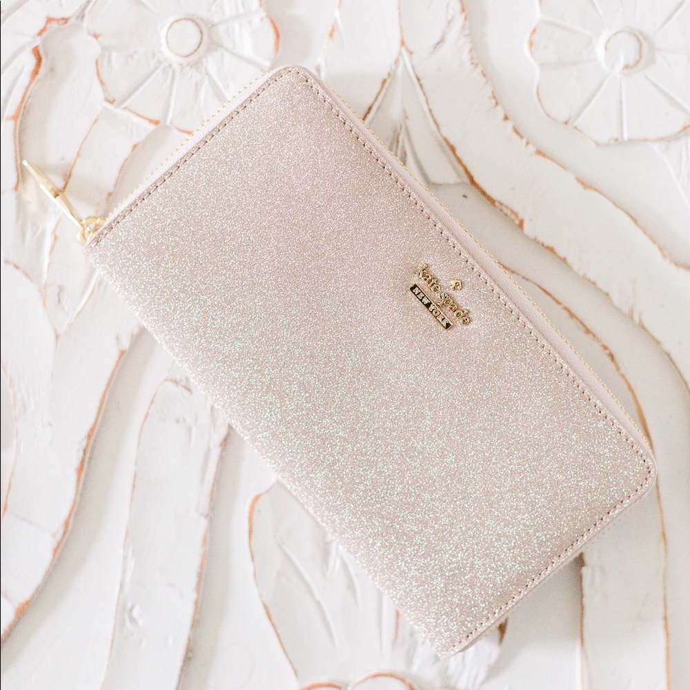 Brand New Kate Spade Rose Gold Wallet Shimmer NWT